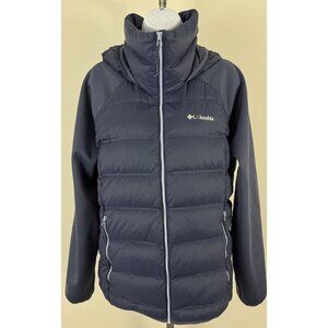 COLUMBIA Women's Navy Blue 700 Fill Down Hooded Jacket Sz L